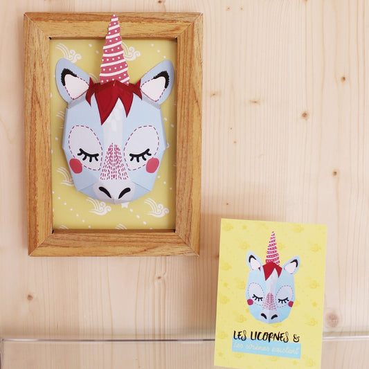 Mini trophée Licorne en papier 3D