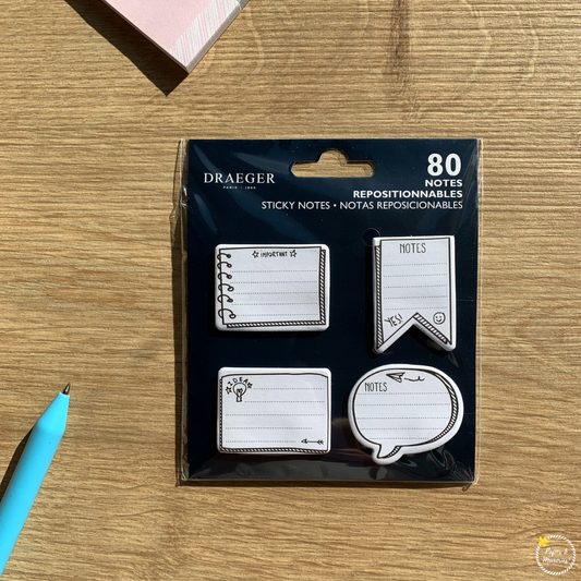 80 sticky notes - noir & blanc