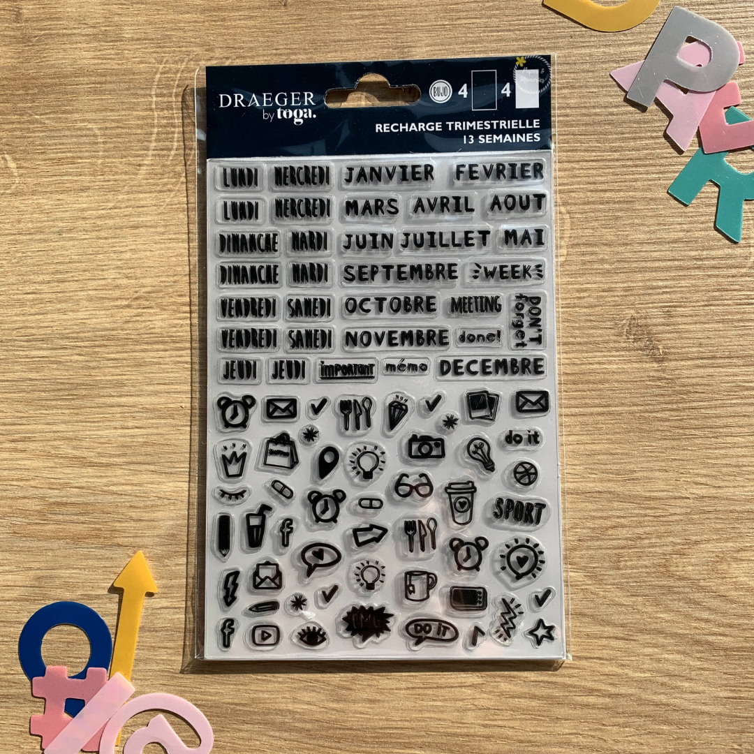 Transparent black bullet journal stickers