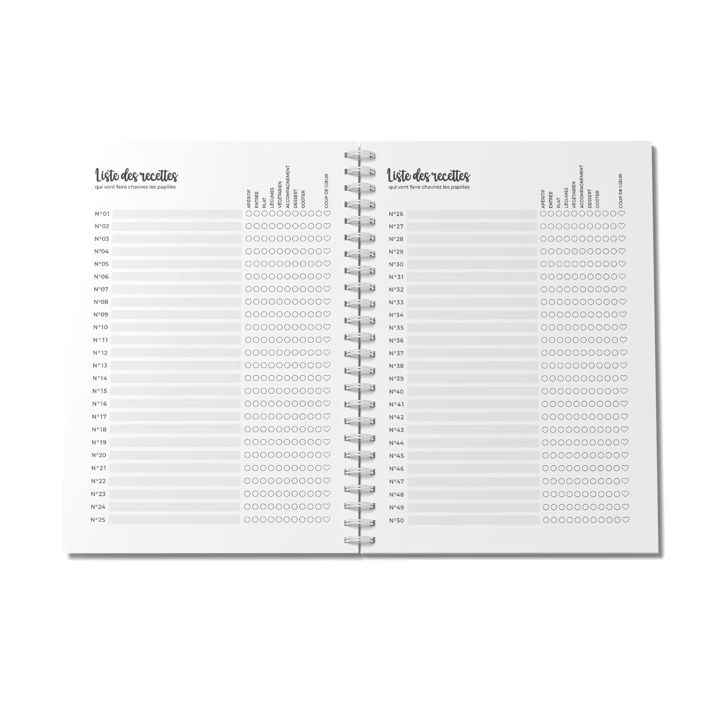 Carnet de Recettes modèle Perfect