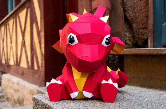 Petit dragon en papier 3D
