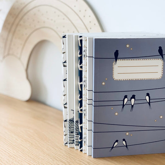Carnet A5 - Hirondelles sur le fil
