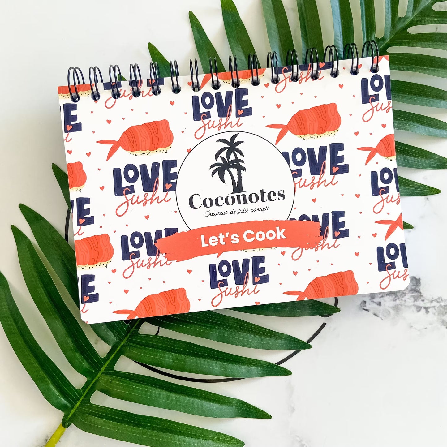 Carnet de recettes horizontal modèle Sushi