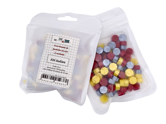 Assortiment de pastilles de cire à cacheter - Ete indien