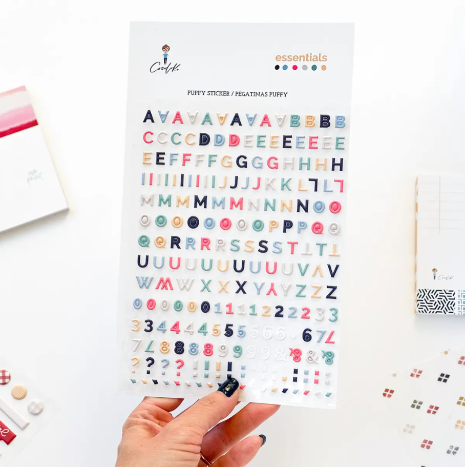 Sheet of alphabet stickers "Essentials"