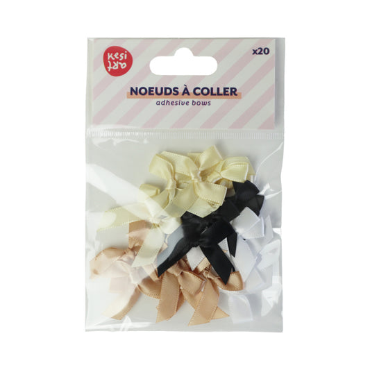 Assortiment de 20 noeuds ruban - Charbon