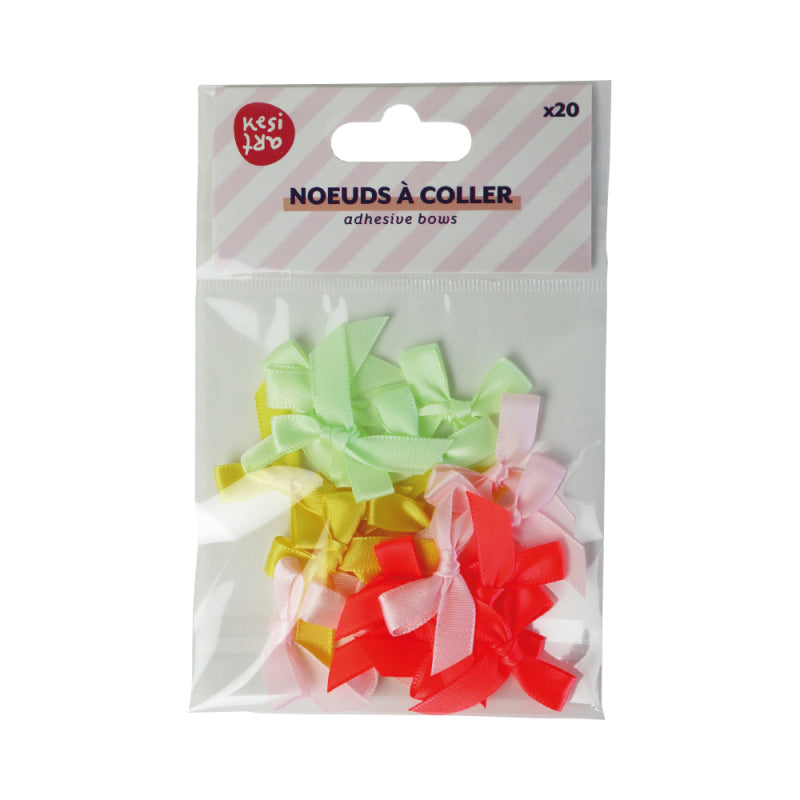 Assortiment de 20 noeuds ruban - Fluo pastel