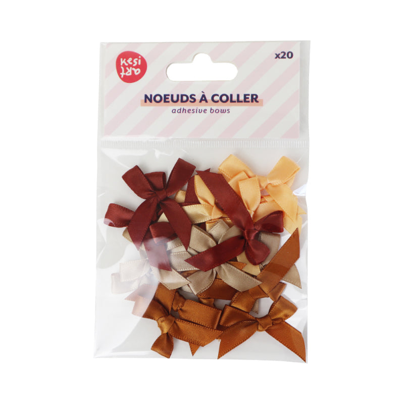 Assortiment de 20 noeuds ruban - Latte
