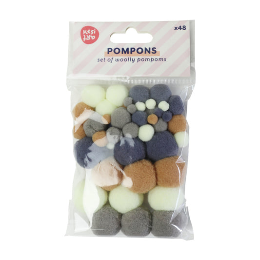 Assortiment de 48 pompons - Orage
