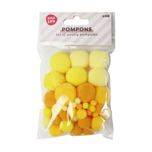 Assortiment de 48 pompons - Safran