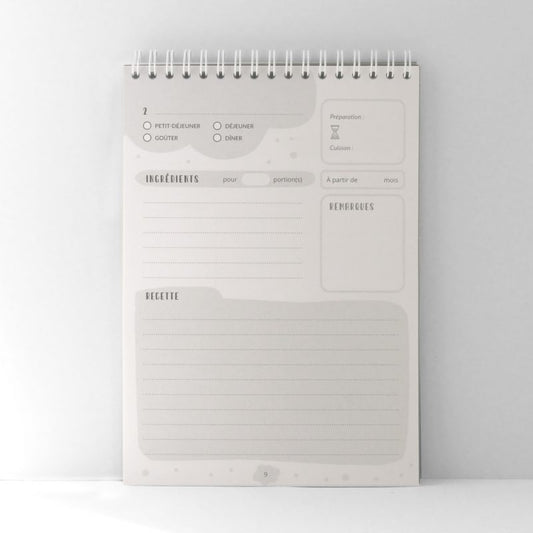 Carnet de recettes pour bébé - Ocre