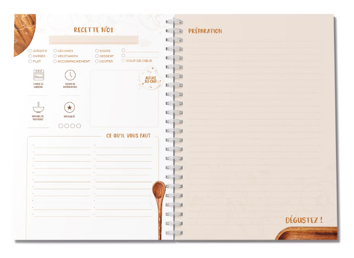 Recipe notebook brown model edition 1