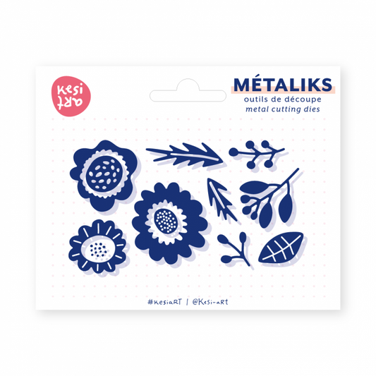 Set de 9 Dies "Métaliks" - Bouquet