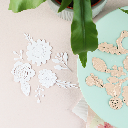 Set de 9 Dies "Métaliks" - Bouquet