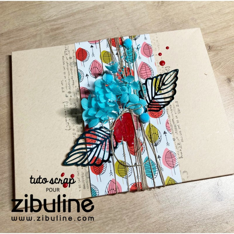 Fleurs séchées naturelles - camaïeu turquoise