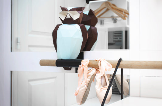 Aristote le Hibou en papier 3D - Menthe Chocolat