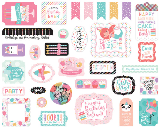 Set de die cuts - it's your birthday girl ephemera