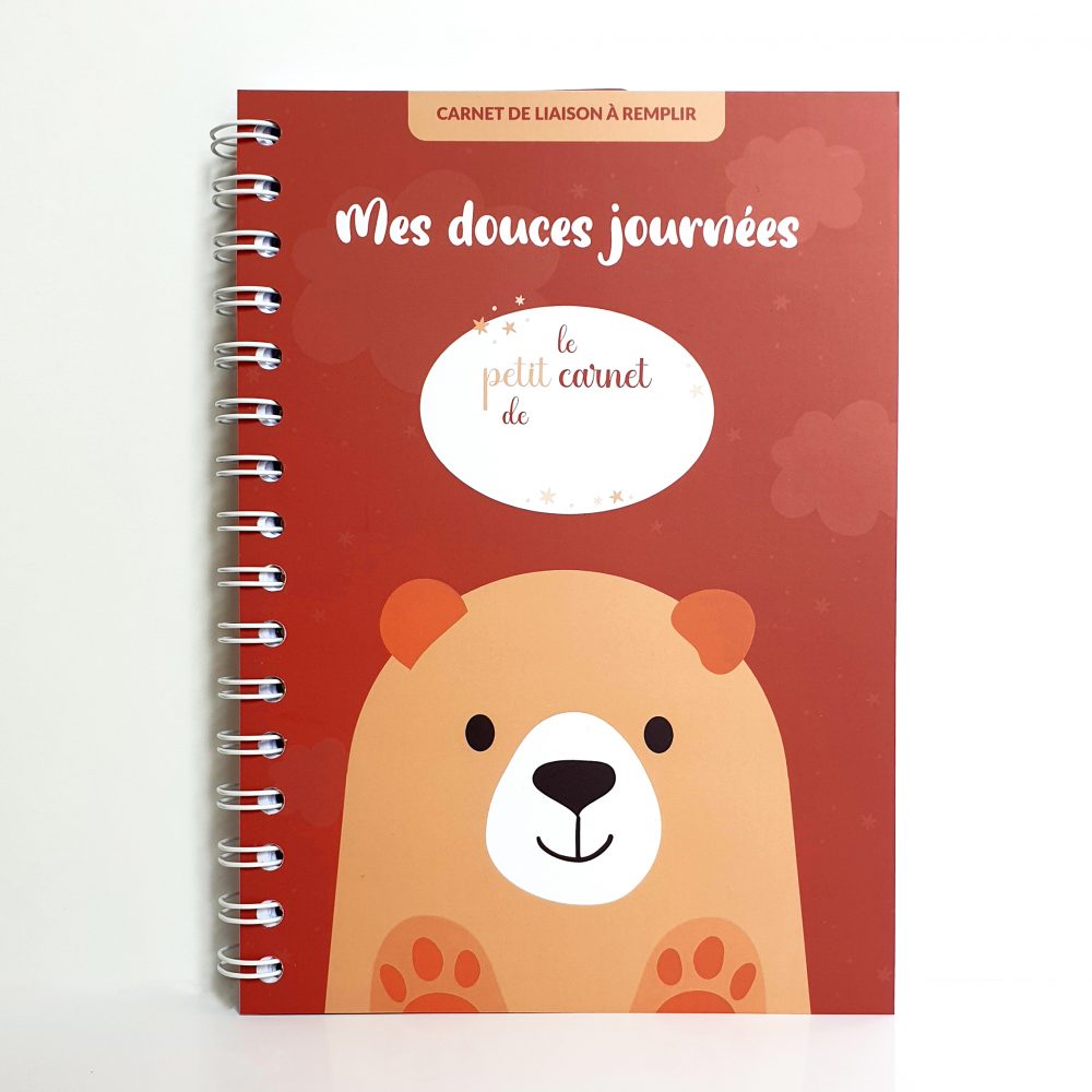 Page De Garde Cahier D Activites Petit Ours Brun Carnet de liaison bébé "Mes douces journées" - ATELIER HELLO MOON – Paper and Memories