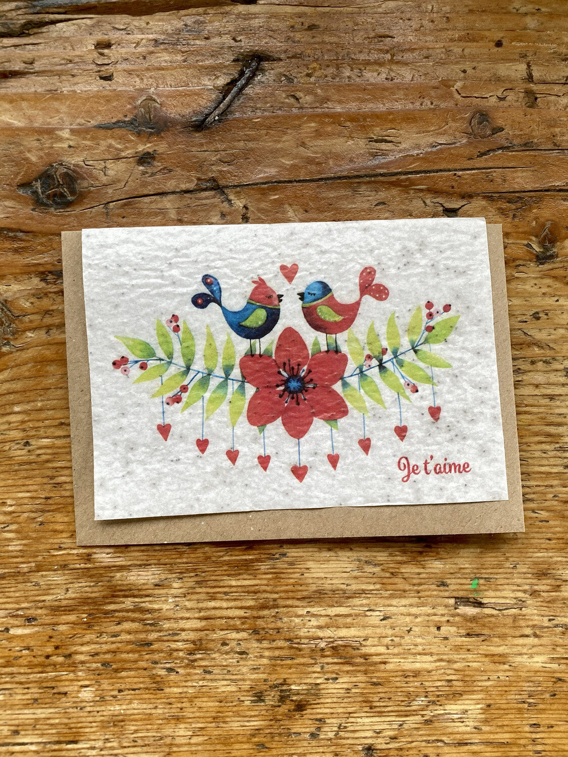 Carte à planter - Je t'aime oiseaux
