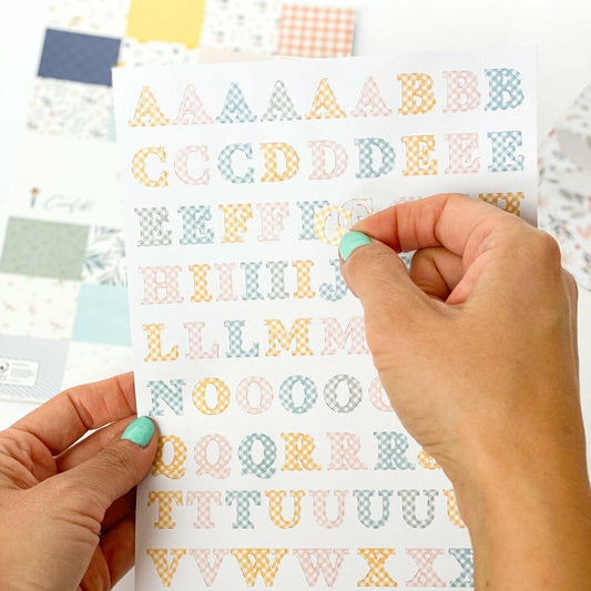 Planche de stickers alphabet "Picnic"