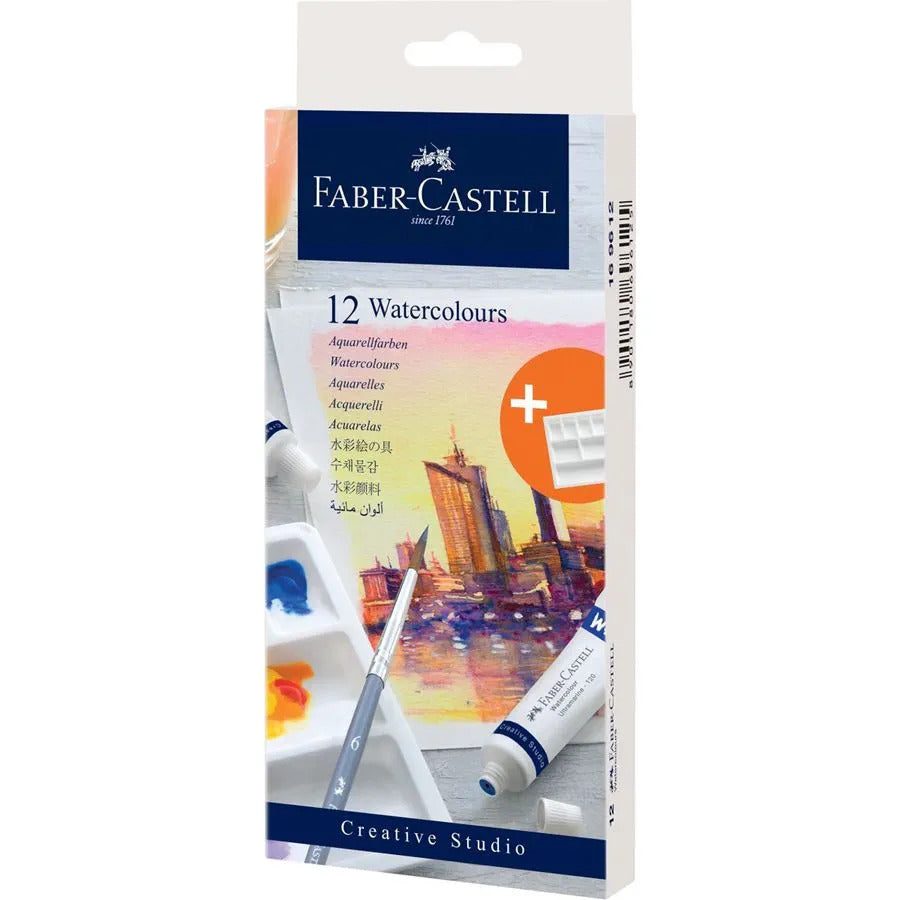 Peinture aquarelle (12 pcs) avec palette incluse