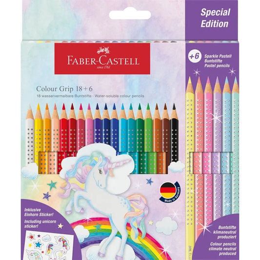 Crayons de couleurs Grip Licorne (18+6 pcs)