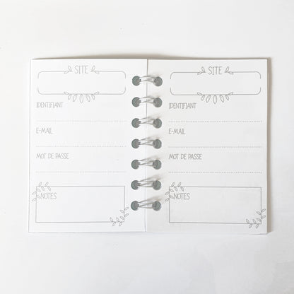 A7 password notebook - off-white