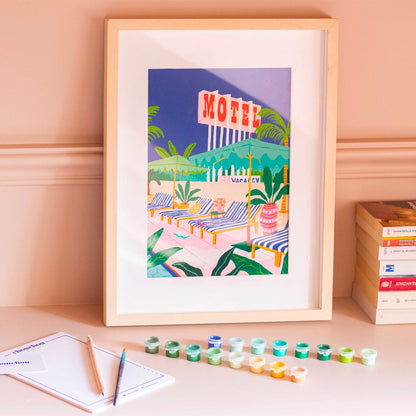 Kit peinture au numéro -  The Motel Pool par Jessica Smith