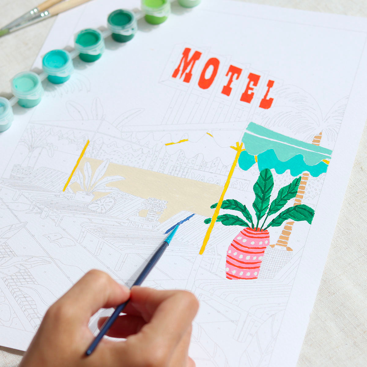 Kit peinture au numéro -  The Motel Pool par Jessica Smith