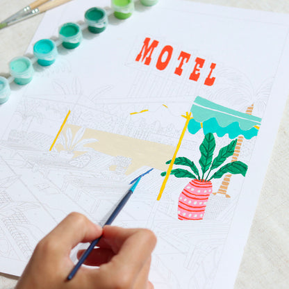 Kit peinture au numéro -  The Motel Pool par Jessica Smith