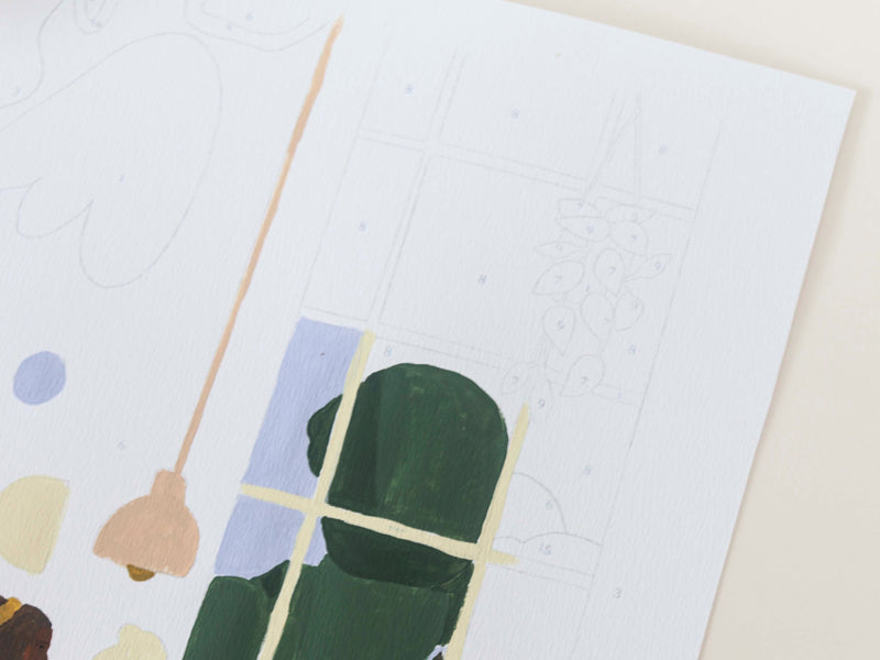 Kit peinture au numéro - Coffee shop par Y.illustration