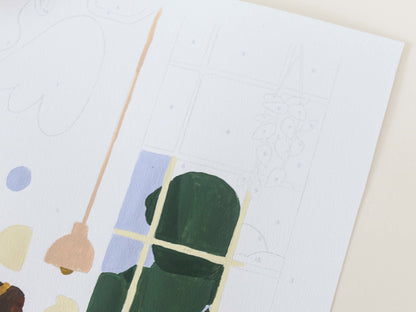 Kit peinture au numéro - Coffee shop par Y.illustration