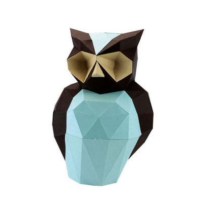Aristote le Hibou en papier 3D - Menthe Chocolat