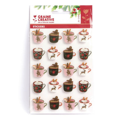 20 3D gourmet chocolate Christmas stickers 