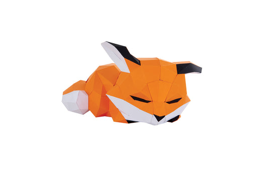 Little Fox lying in 3D paper