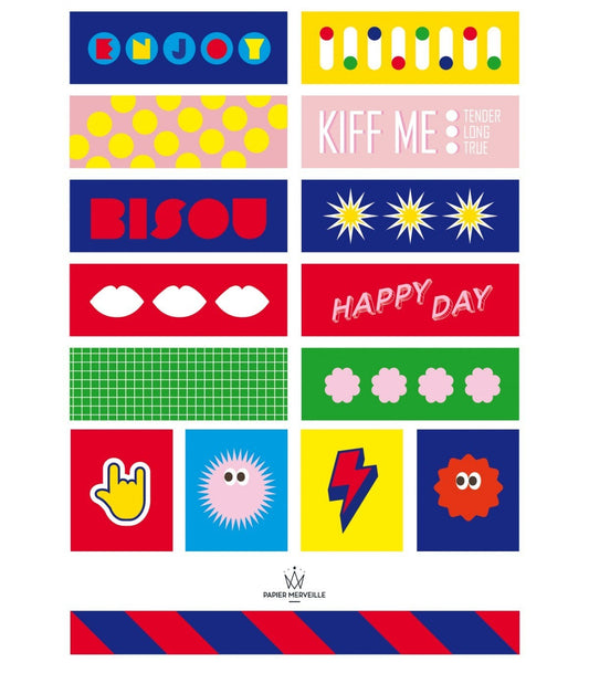 Pochette de stickers "Happy & Funny"