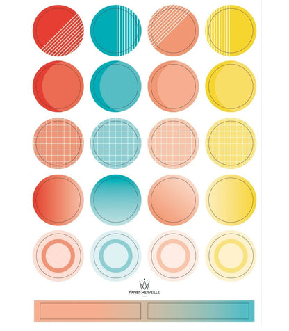 Set of “Sea” colors palette stickers