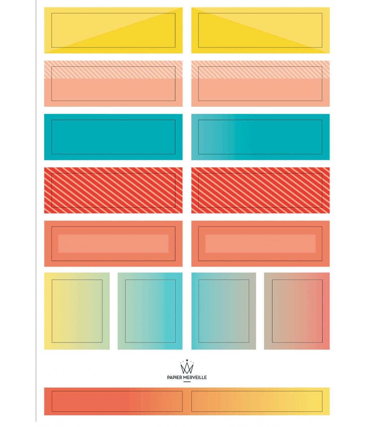 Set of “Sea” colors palette stickers