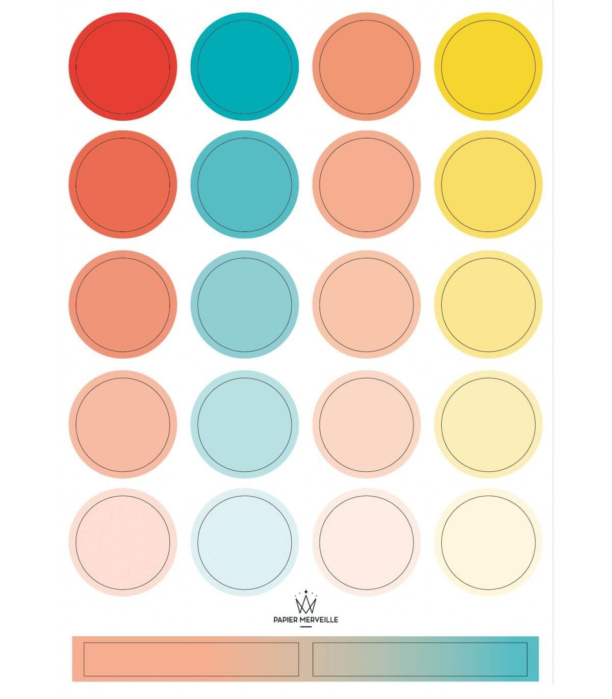 Set of “Sea” colors palette stickers