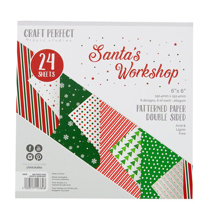 Bloc de 24 feuilles "Santas workshop" (6x6)