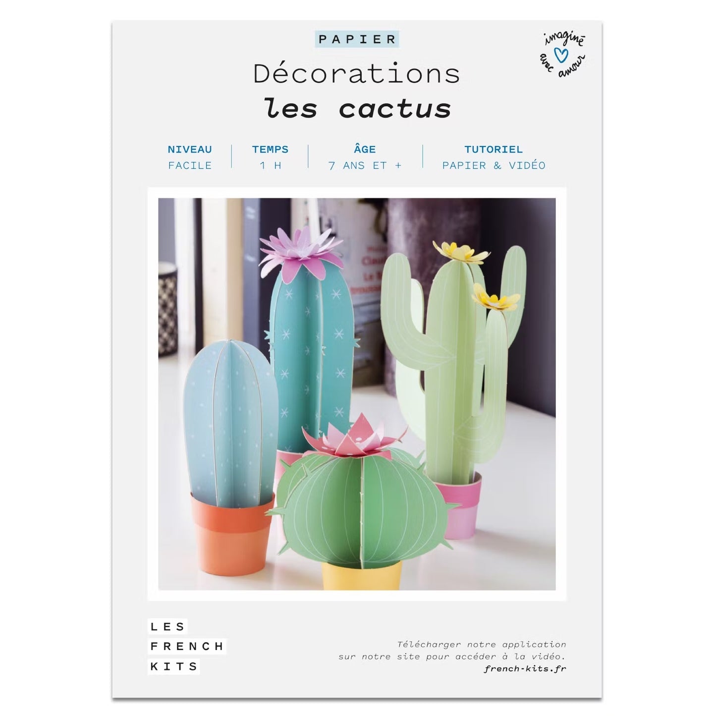 Kit pour créer 4 cactus en papier