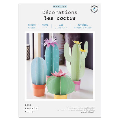 Kit pour créer 4 cactus en papier