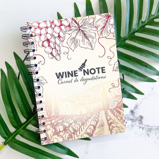 Wine tasting notebook Rustic Vignoble model 