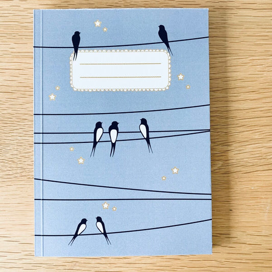 A5 notebook - Swallows on the wire 