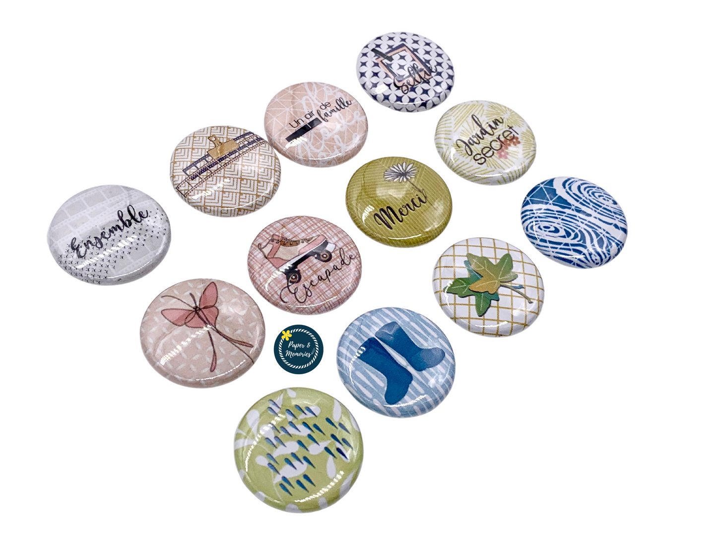 Lot de 4 badges "Respire"