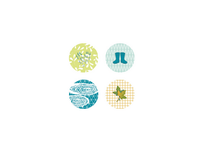 Lot de 4 badges "Octobre"