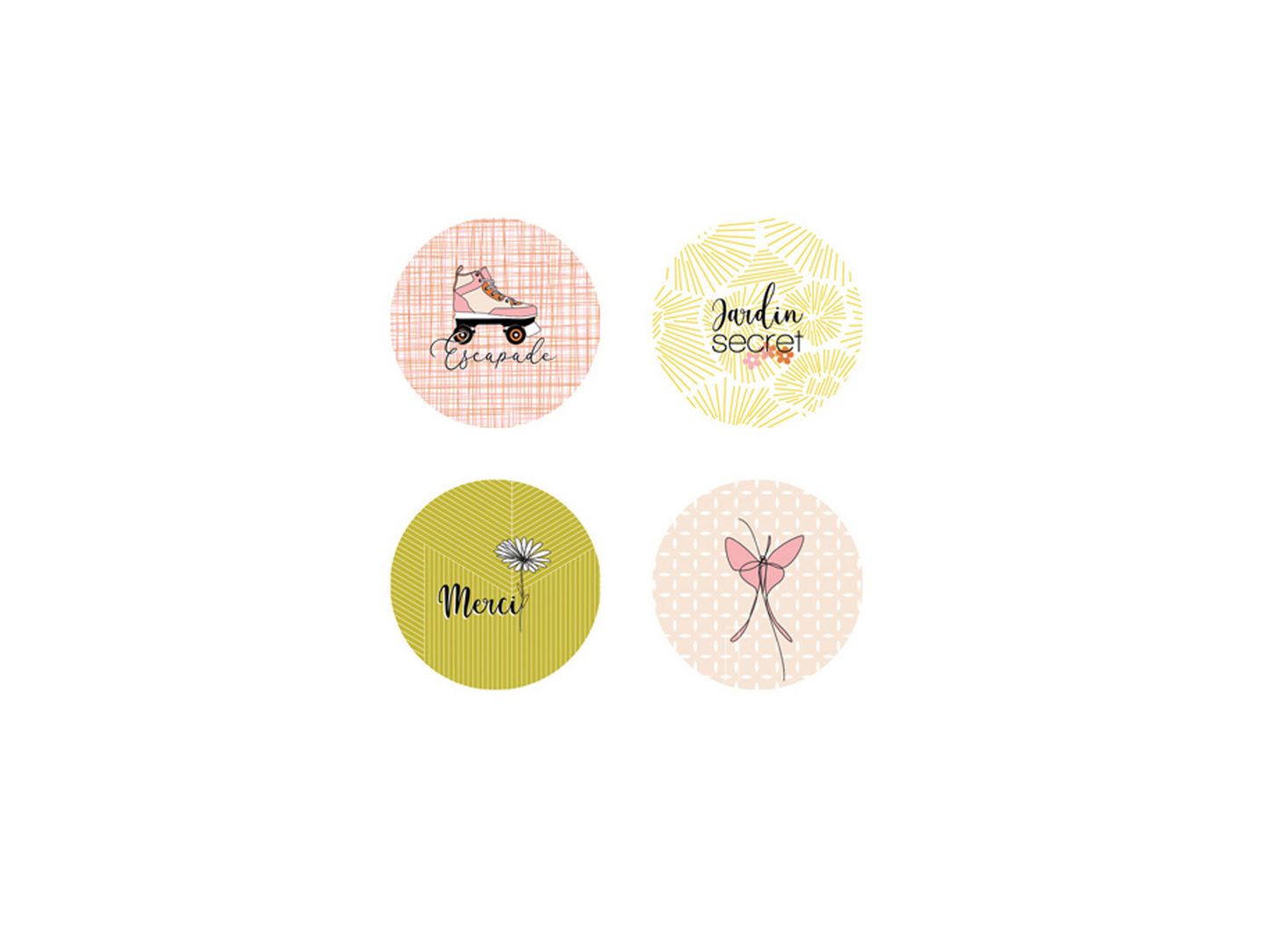 Lot de 4 badges "Respire"