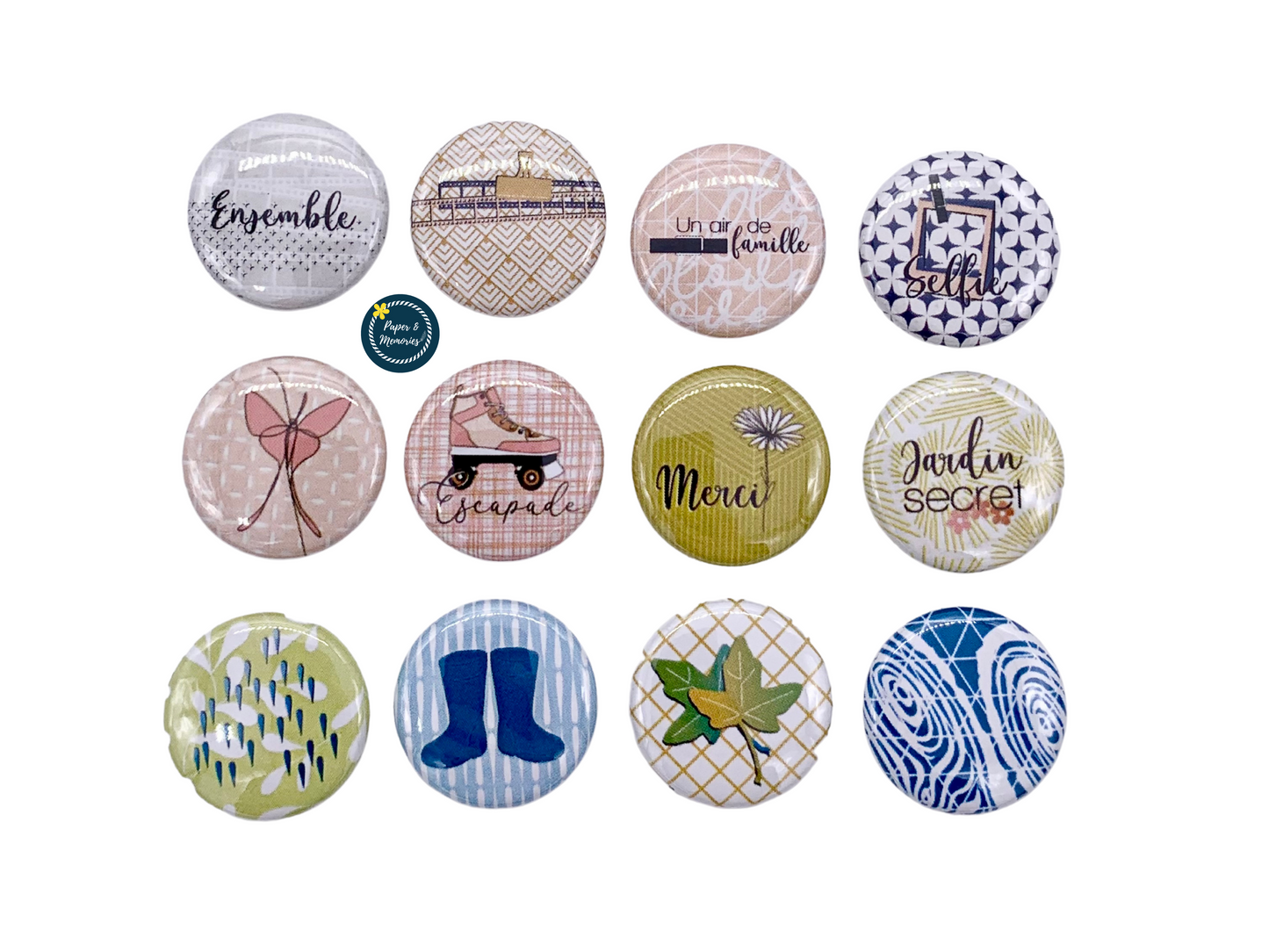 Lot de 4 badges "Respire"