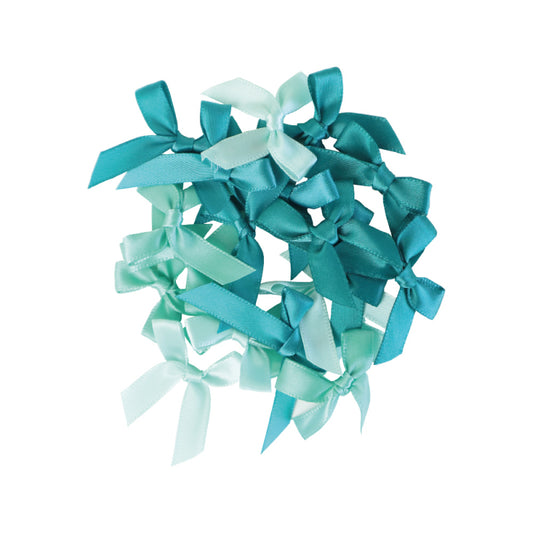Assortment of 20 ribbon bows - Jade 