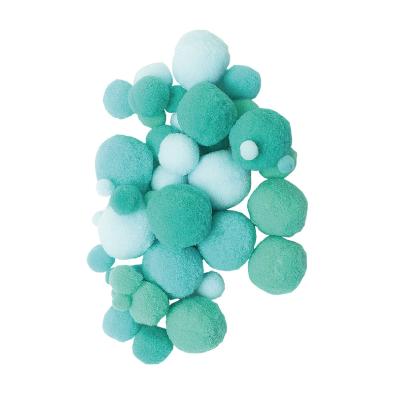 Assortment of 48 pompoms - Mint 